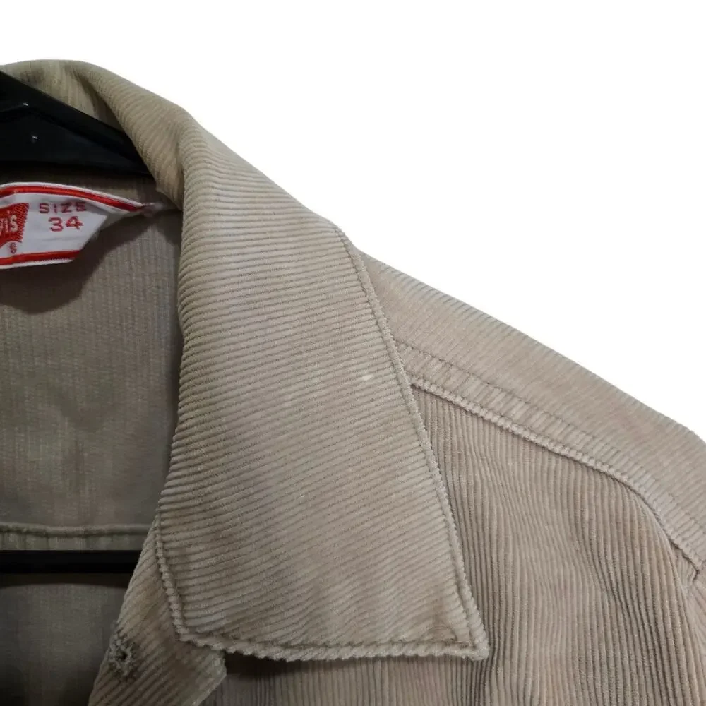 Vintage 70s Levi's Corduroy Trucker Jacket Size XS (34) Made in USA Pockets - Picture 4 of 11